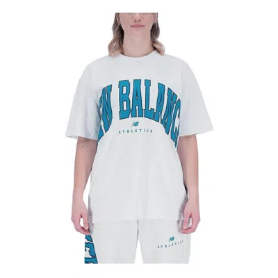 New Balance Athletics Warped Classics Short Sleeve T-shirt 'sea Salt Heather' In White