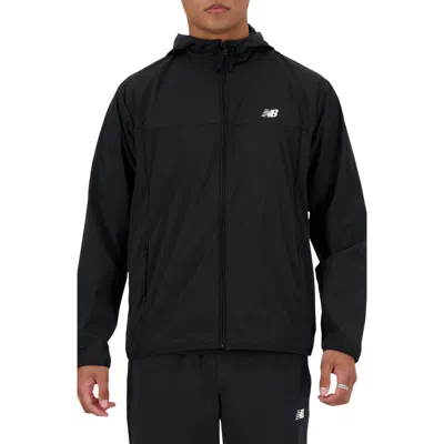 New Balance Athletics Woven Nylon Hooded Jacket In Black