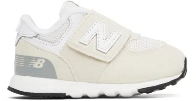 New Balance Baby Beige & White 574 New-b Hook & Loop Trainers In Nibus Cloud