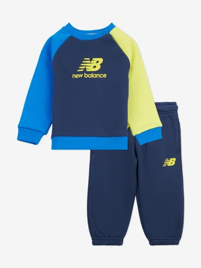 New Balance Baby Boys Brush Back Raglan Tracksuit In Blue