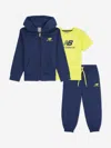 New Balance Baby Boys T-shirt And Tracksuit Set In Blue
