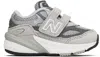 New Balance Baby Gray & Silver 990v6 Hook & Loop Sneakers In Grey/silver