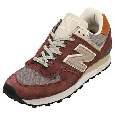 Pre-owned New Balance Balance 576 Made In England Mens Casual Trainers In Burgundy - 10.5 Us In Red