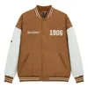 New Balance Baseball Varsity Jacket 'tan White' In Brown