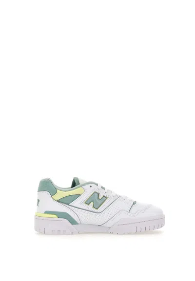 New Balance Bb550 Leather Sneakers In White-grey