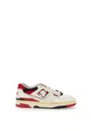 New Balance Vintage-effect 550 Sneakers In White-red