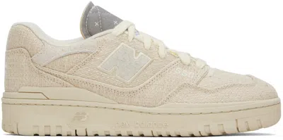 New Balance Beige 550 Sneakers In Linen/crimson