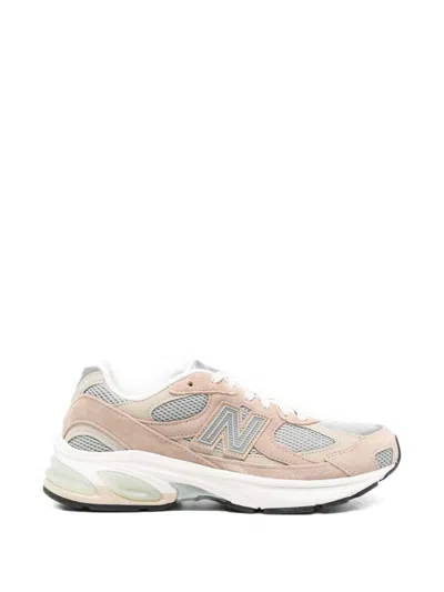New Balance Beige Leather Synthetic Mesh Sneakers In Pink