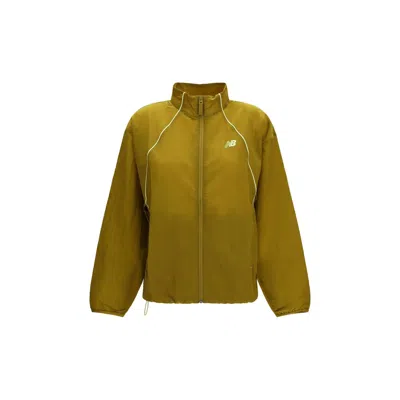 New Balance Bicolor Nylon Shell Jacket In Green
