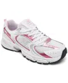 New Balance Little Girls 530 Casual Sneakers From Finish Line In White,pink Sugar