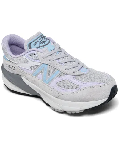 New Balance Kids' Big Girls 990 V6 Casual Sneakers From Finish Line In Gray
