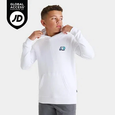 New Balance Big Kids Flying Nb Bubble Fleece Pullover Hoodie In White