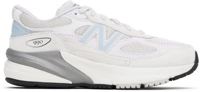 New Balance Big Kids Gray & Purple 990v6 Sneakers In Grey Matter / Bright