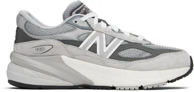 NEW BALANCE BIG KIDS GRAY & SILVER FUELCELL 990V6 SNEAKERS