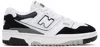 NEW BALANCE BIG KIDS WHITE & BLACK 550 SNEAKERS