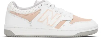 New Balance Big Kids White & Pink 480 Sneakers In White / Pink Haze