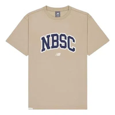 New Balance Big Nbsc Graphic T-shirt 'beige Navy' In Neutral
