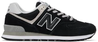 New Balance 574 Leather-trimmed Suede And Mesh Sneakers In Navy