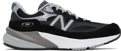 NEW BALANCE BLACK & GRAY 'MADE IN USA' 990V6 SNEAKERS