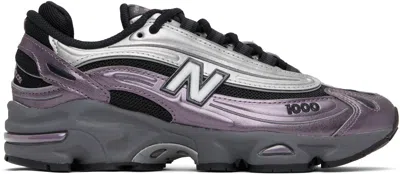 New Balance Black & Purple 1000 Sneakers In Burgundy