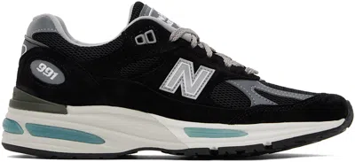 New Balance Made In Uk 991v2 Sneakers Dark Navy / Smoked Pearl / Silver In Nero