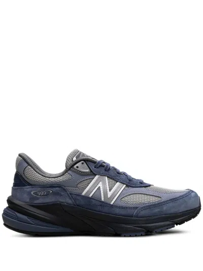 New Balance Blue Suede And Mesh Paneling Sneakers In Gray