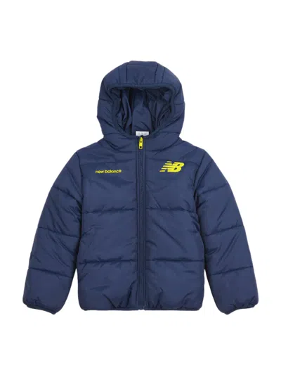 New Balance Bond Quilted Graphic Jacket In Navy