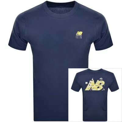 New Balance Bookshelf Logo T Shirt Navy In Blue