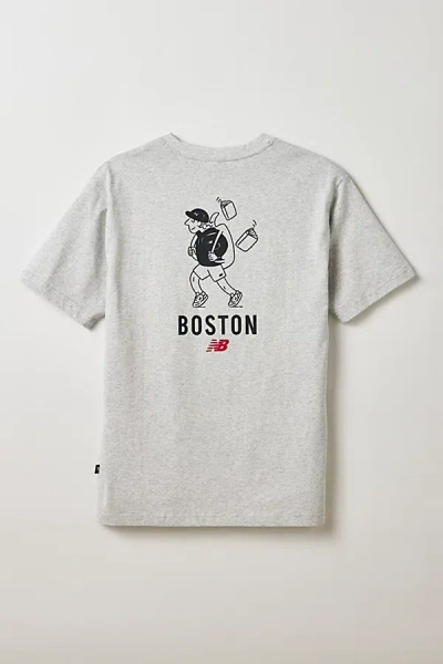 New Balance Boston Graphic Tee In Grey, Men's At Urban Outfitters In Gray