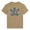 New Balance Boston Tee 'tan Blue' In Brown