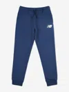New Balance Boys Brush Back Stacked Logo Joggers In Blue