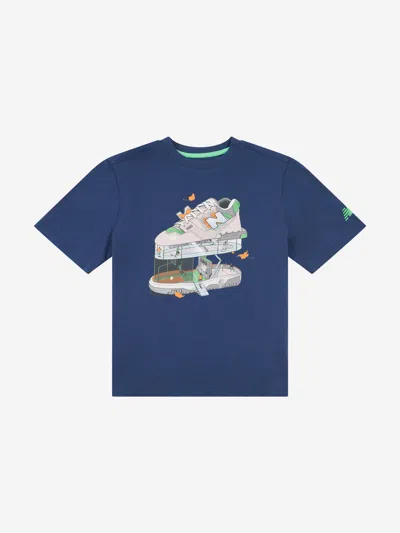 New Balance Kids'  Boys Fitness Centre Illustrated Graphic T-shirt In Blue