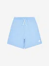 New Balance Boys French Terry Small Logo Shorts In Blue