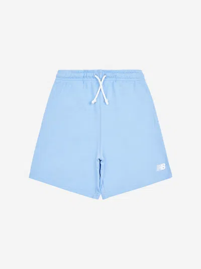 New Balance Boys French Terry Small Logo Shorts In Blue