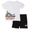 New Balance Boys   574 Shark T-shirt And Cargo Shorts Set In Black
