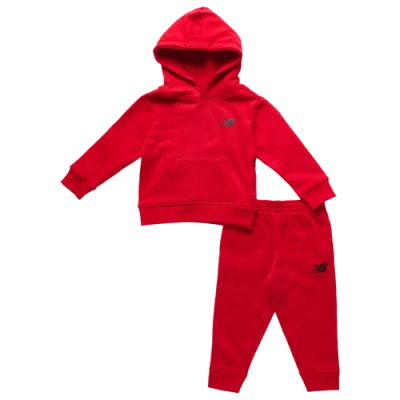 New Balance Kids' Boys Infant   Stacked Logo Hoodie Fleece Set In Red