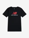 New Balance Boys Jersey Stacked Logo T-shirt In Black
