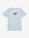 New Balance Boys Jersey Stacked Logo T-shirt In Blue