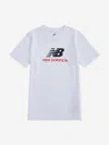 New Balance Boys Jersey Stacked Logo T-shirt In White