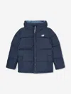New Balance Boys Logo Puffer Jacket In Blue