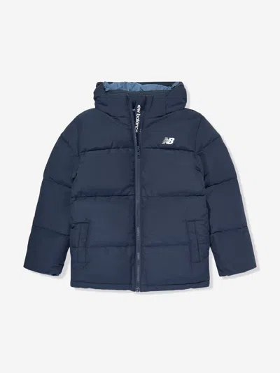 New Balance Kids'  Boys Logo Puffer Jacket In Blue