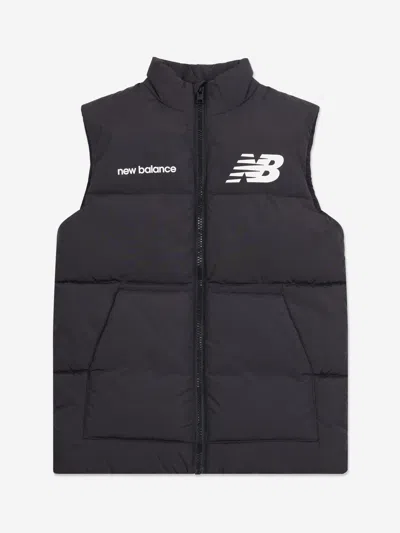 New Balance Kids'  Boys Logo Quilted Gilet In Black