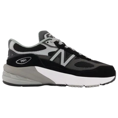 New Balance Kids' 990 V6 Leather & Mesh Sneakers In Black/silver
