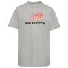 New Balance Boys   Big Logo T-shirt In Grey Heather/drift Red