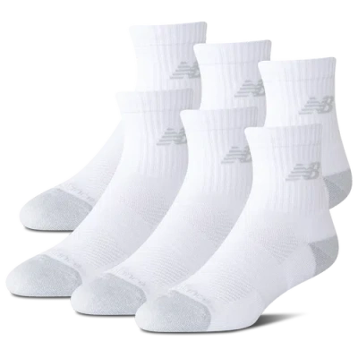 New Balance Kids' Boys   Active Cushion 6pk Quarter Socks In White