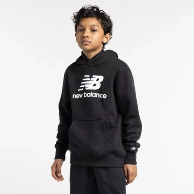 New Balance Men's Sport Essentials French Terry Logo Hoodie In Black/white