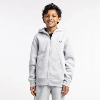 New Balance Boys   Classic Full-zip Fleece In Grey Heather