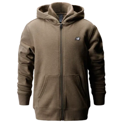 New Balance Kids' Boys   Classic Full-zip Fleece In Mushroom