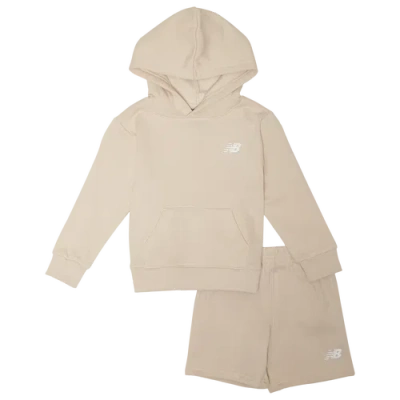 New Balance Kids' Boys   Hoodie And Shorts Set In Timberwolf/timberwolf