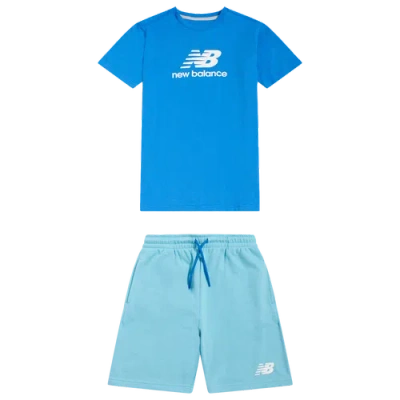 New Balance Kids' Boys   T-shirt Short Set In Blue